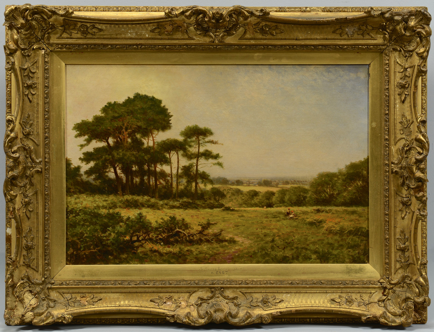 Lot 214: H. East Oil on Canvas Landscape