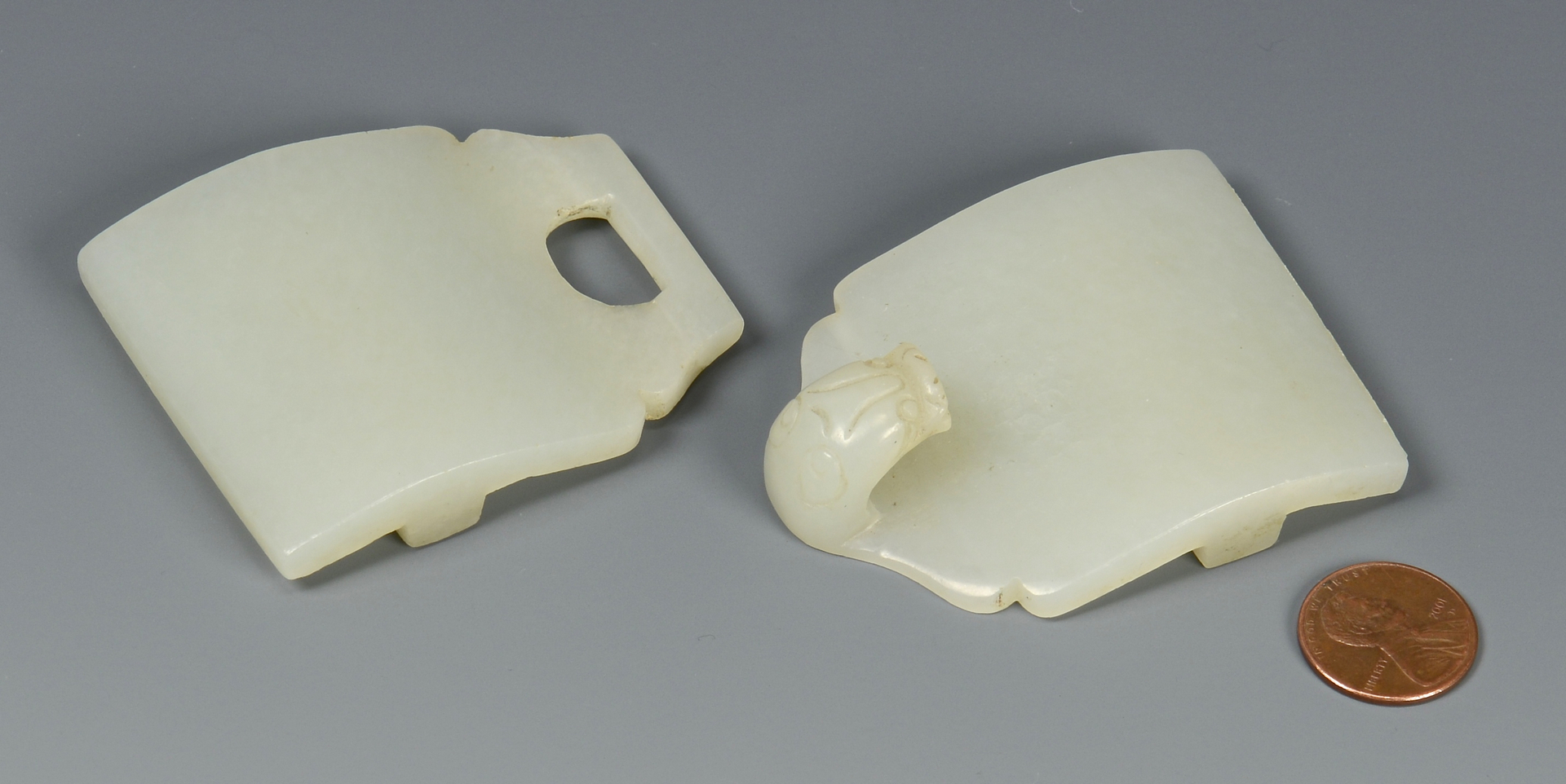 Lot 21: Chinese White Jade Dragon Buckle