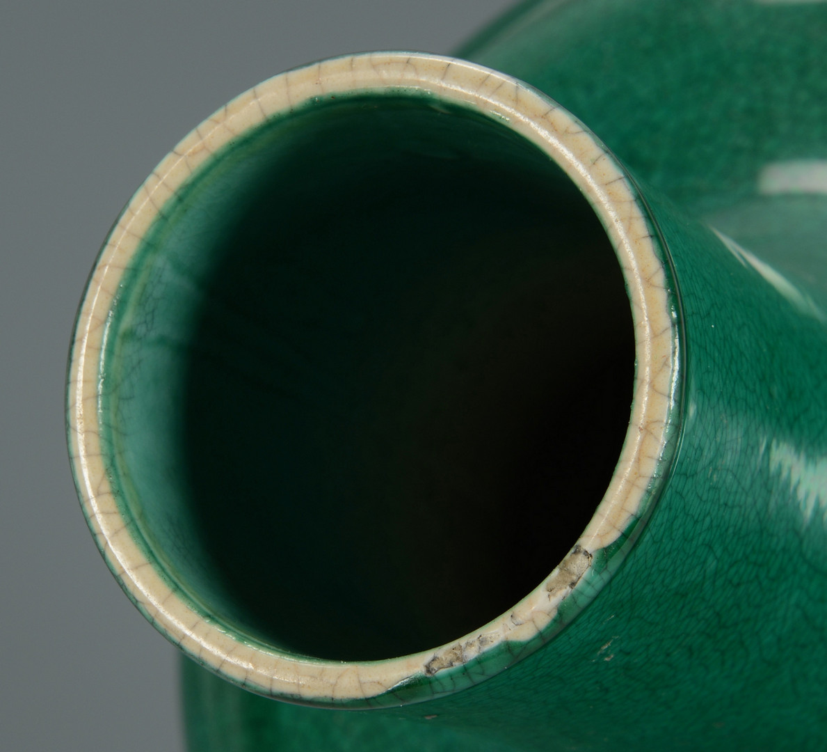 Lot 231: Large Chinese Green Porcelain Bottle Vase