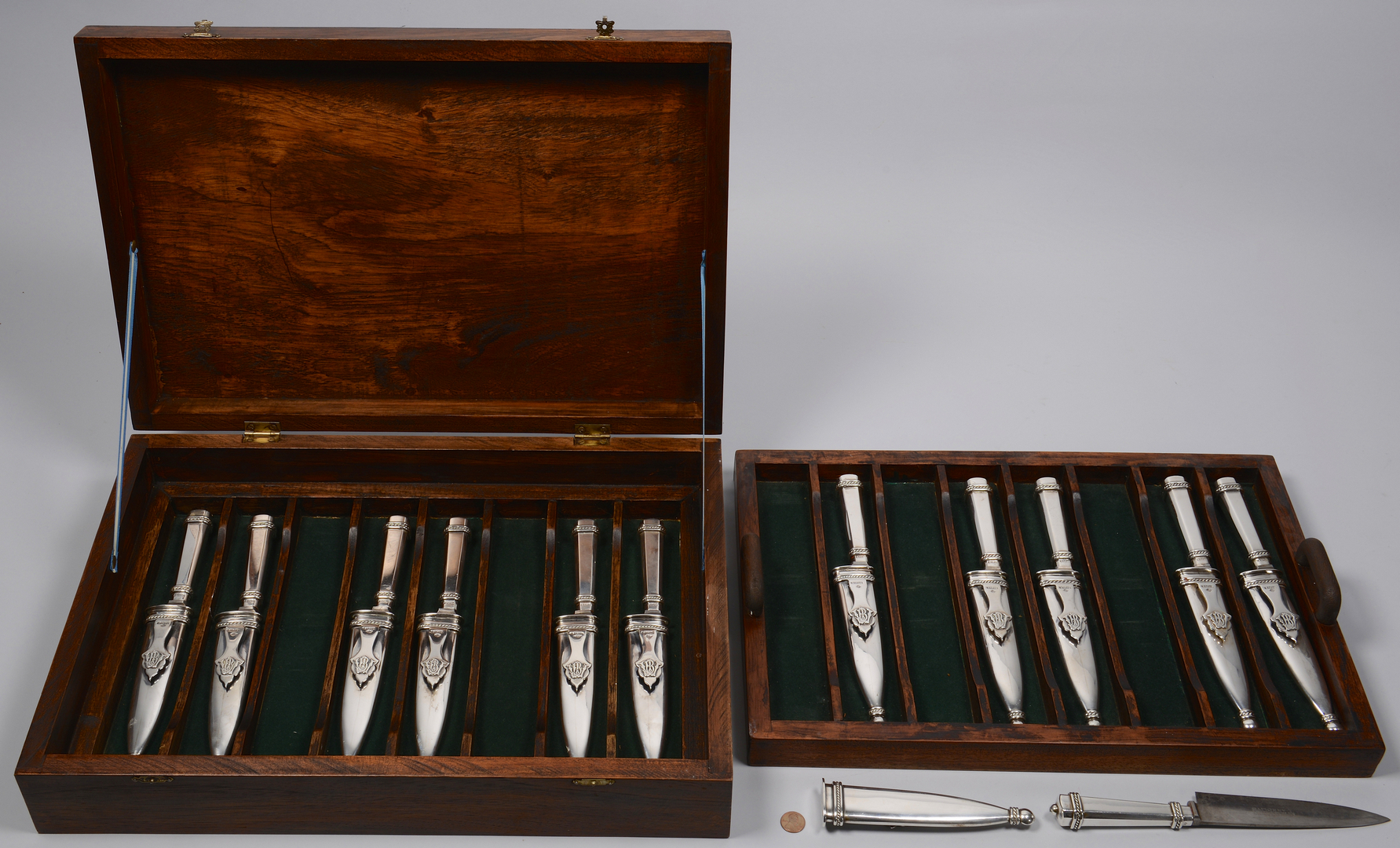Lot 258: Set of 12 Silver Gaucho Knives, Argentina