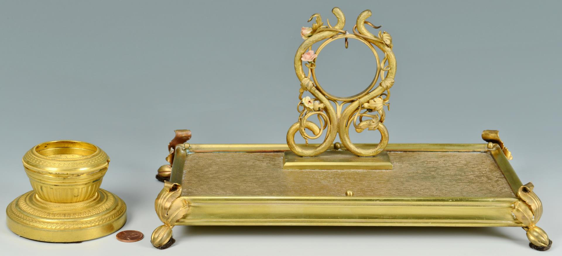 Lot 280: Bronze Ornaments & Gilded Watch Holders