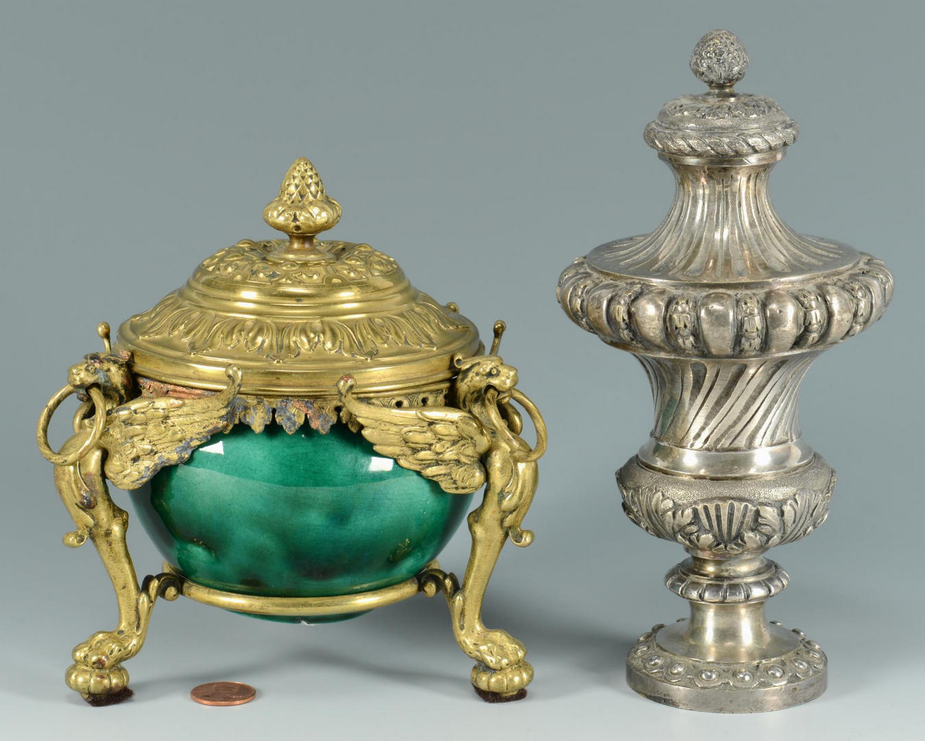 Lot 280: Bronze Ornaments & Gilded Watch Holders