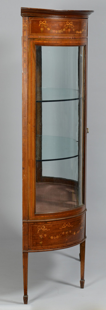 Lot 309: Inlaid Mahogany Vitrine, Beveled Glass