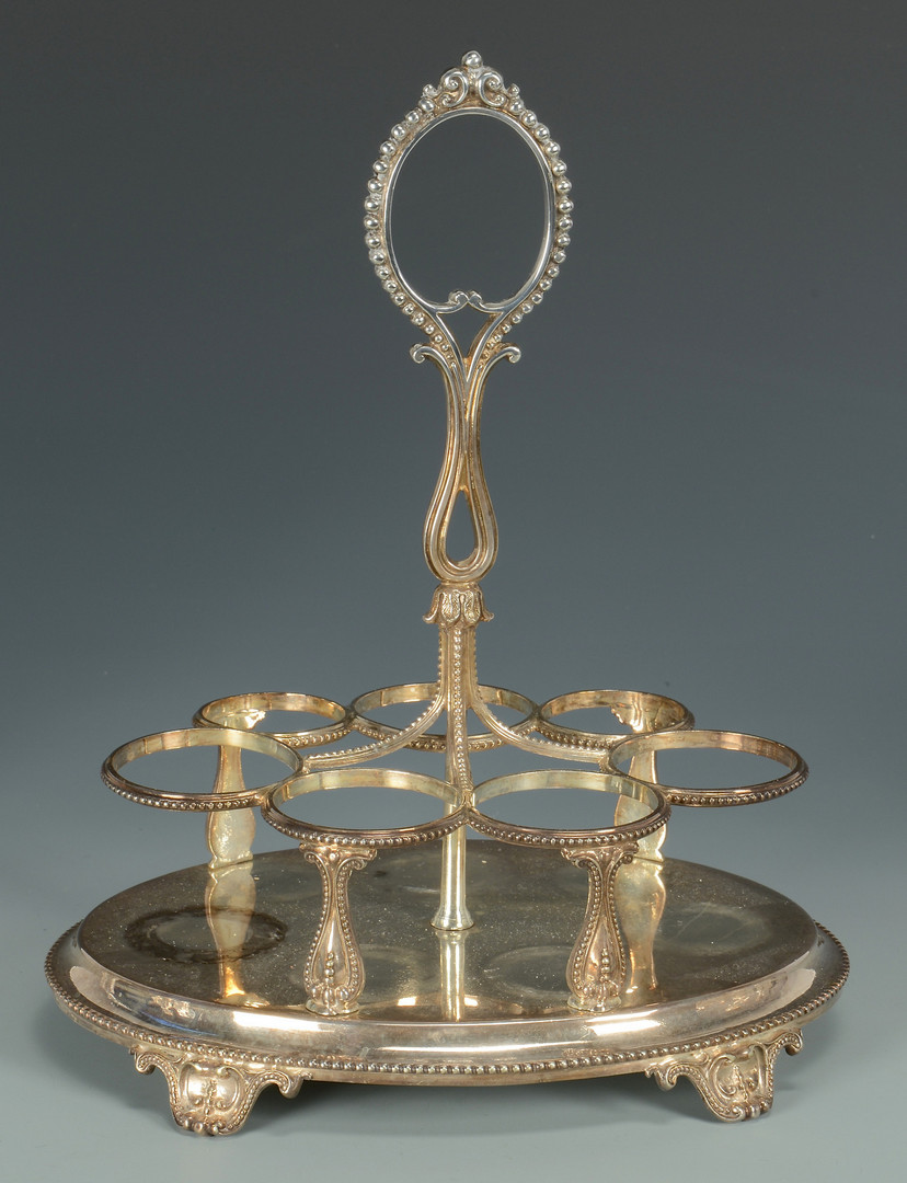 Lot 326: 4 Silver & Glass Table Items