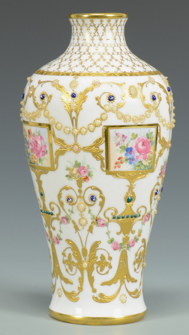 Lot 333: Royal Vienna Vase, jeweled decor
