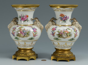 Lot 335: Pr. German KPM Porcelain Urns