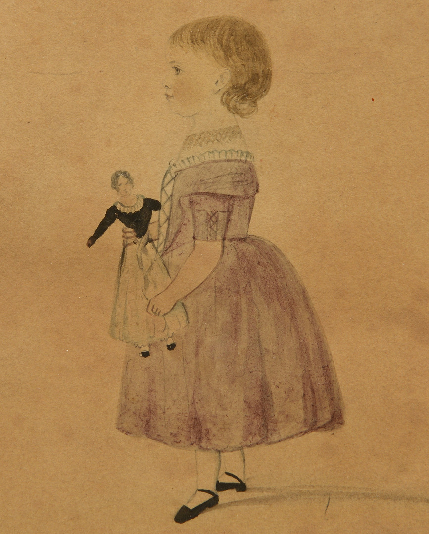 Lot 353: Folk Art Watercolor of Emily Cartwright