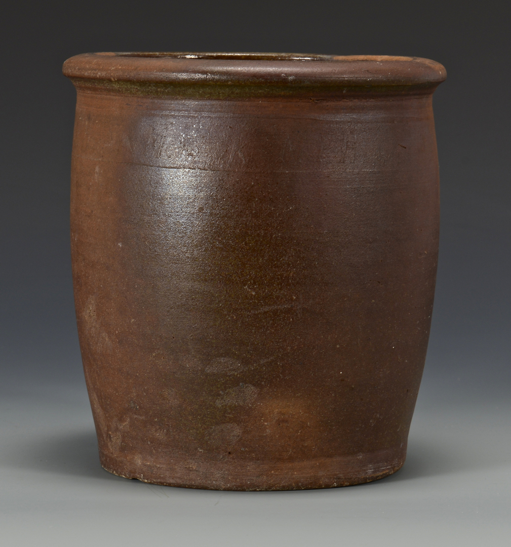 Lot 363: East TN Pottery Jar, stamped Harmon