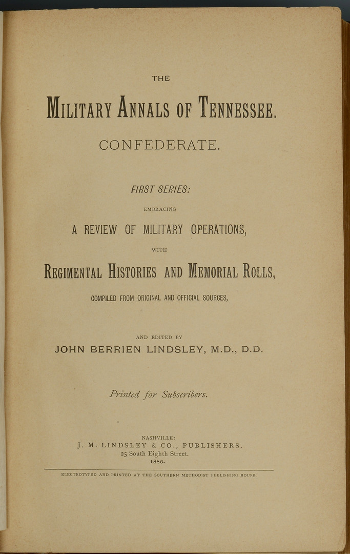 Lot 376: 2 Military Books, Lindsley & Preston