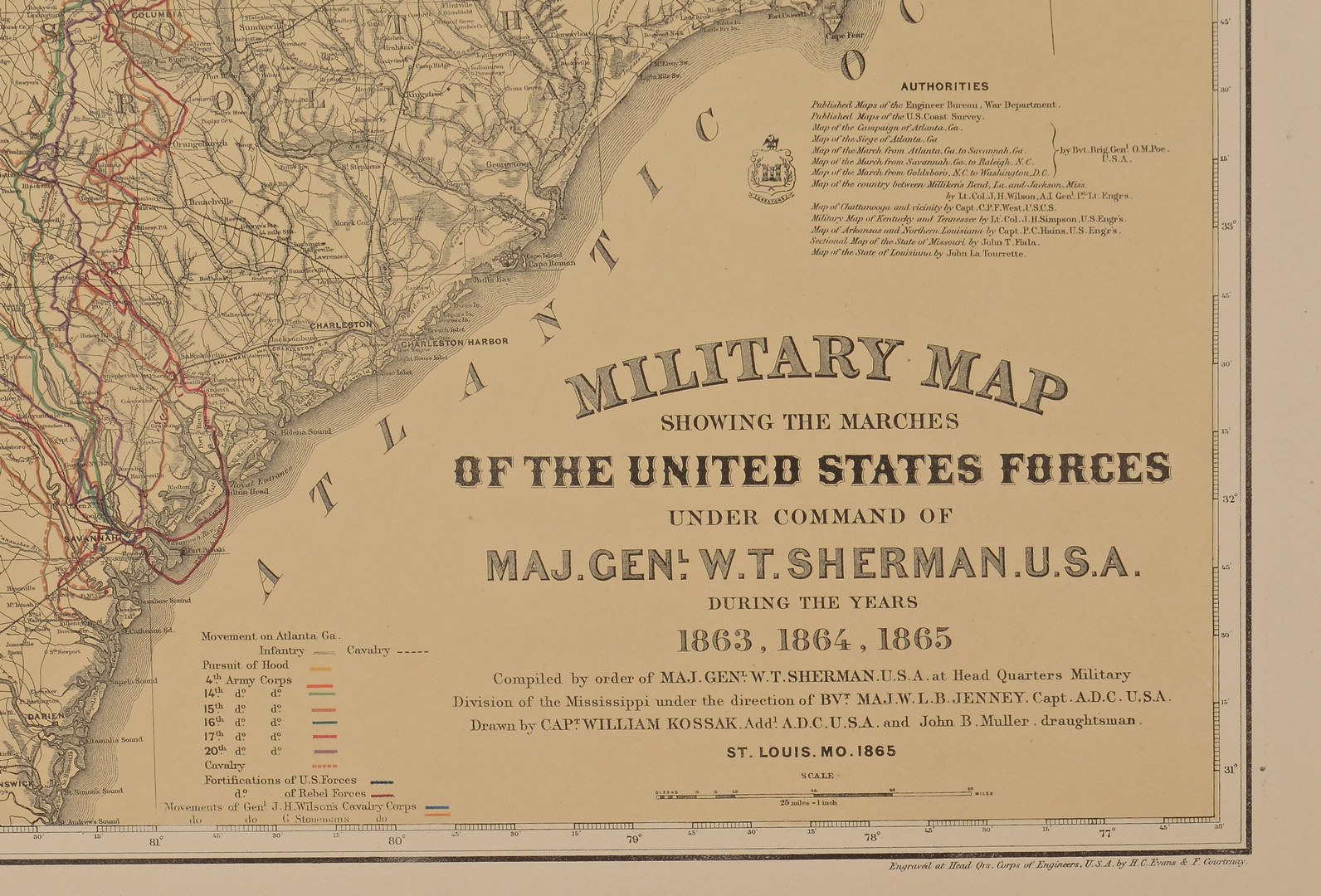Lot 381: Ruger Map, Army of Cumberland and Command of Sherm