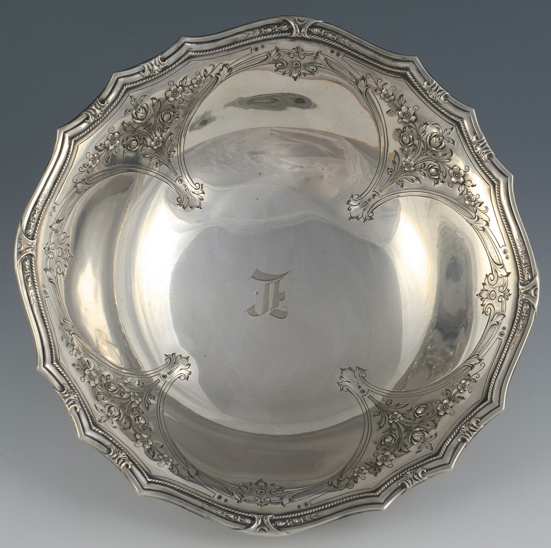 Lot 38: Gorham Sterling Footed Bowl & Tray