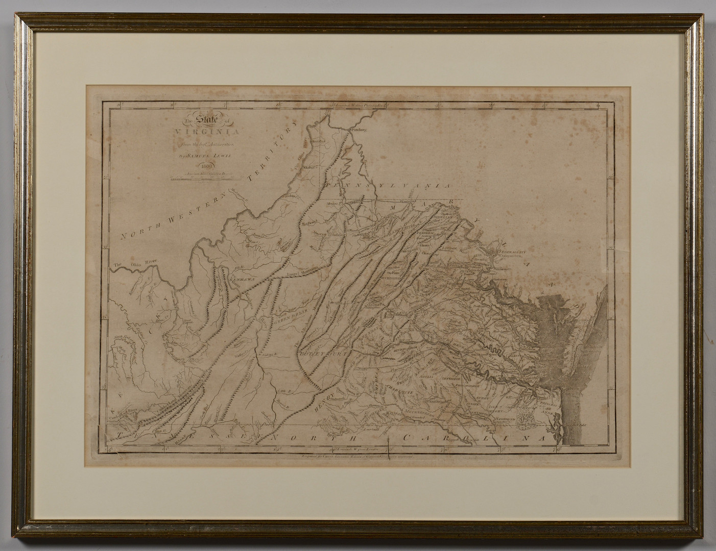 Lot 402: 1809 Map of Virginia, Samuel Lewis