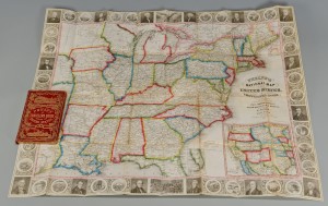 Lot 403: 1857 Phelps pocket map of United States