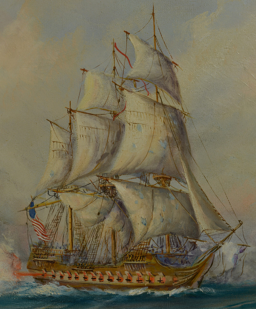 Lot 418: Earl Collins Marine Battle Painting