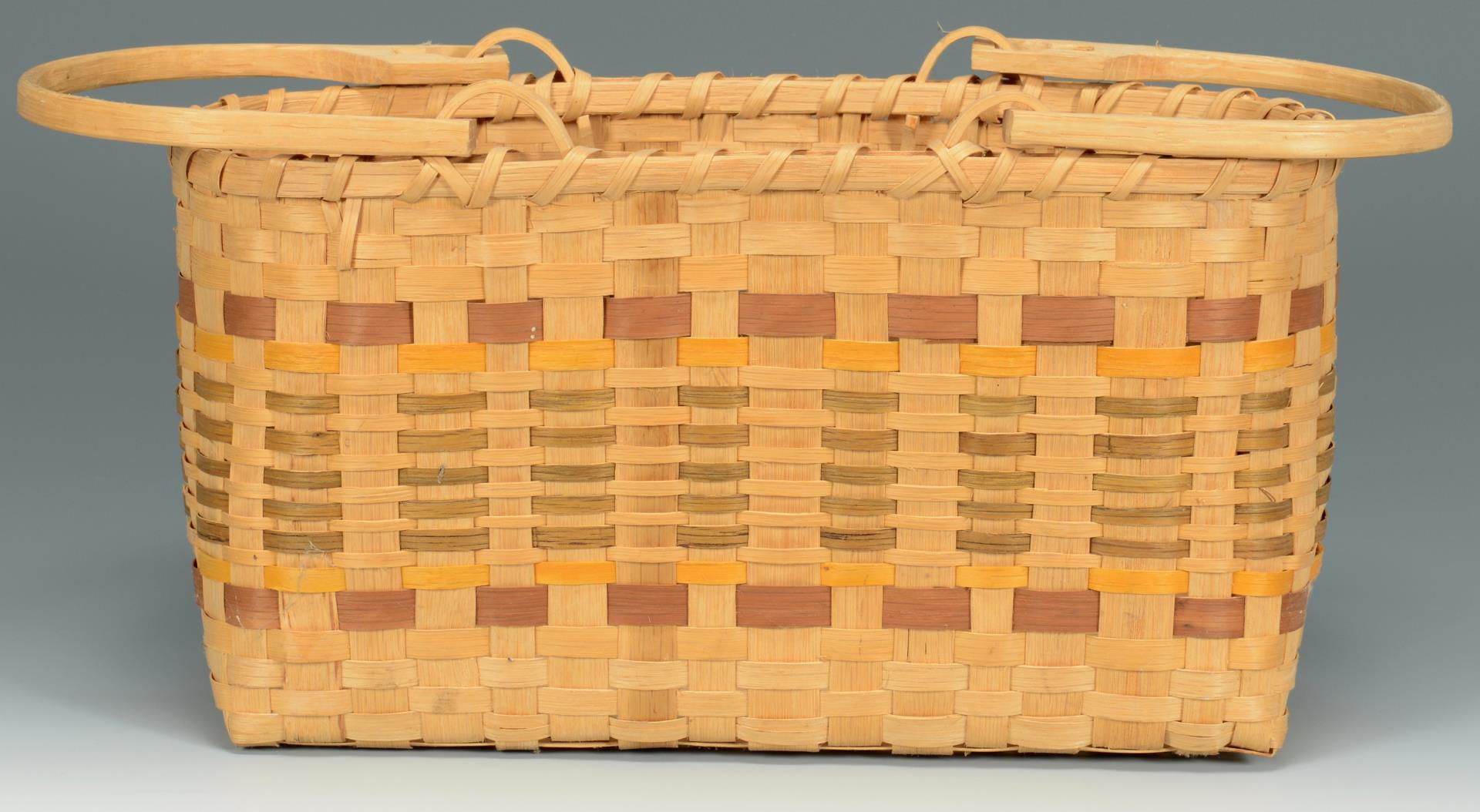 Lot 444: 3 Cherokee Carrying Baskets, 2 w/ Qualla Tags