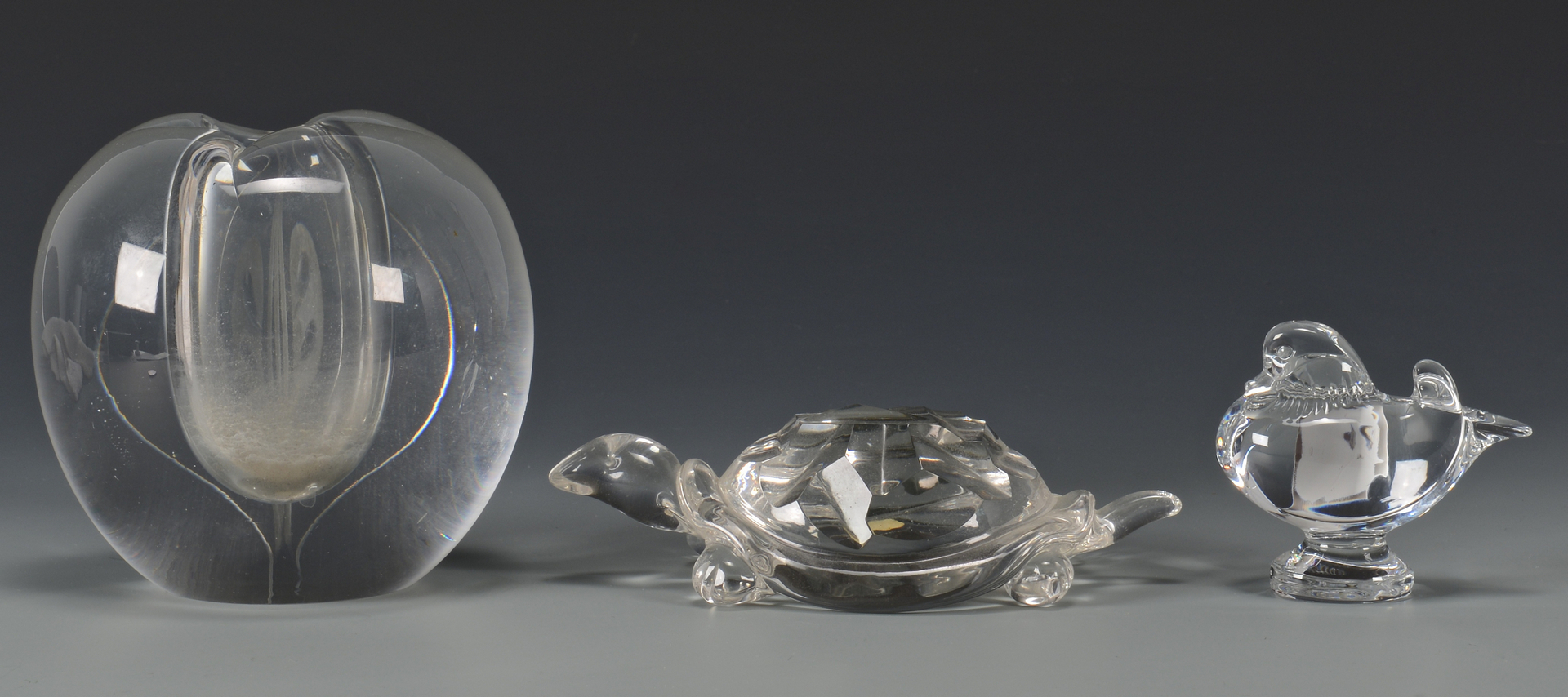 Lot 484: 3 pcs Mid-Century Art Glass + 5 small paperweights