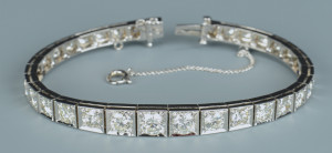 Lot 50: 14k Diamond Line Bracelet