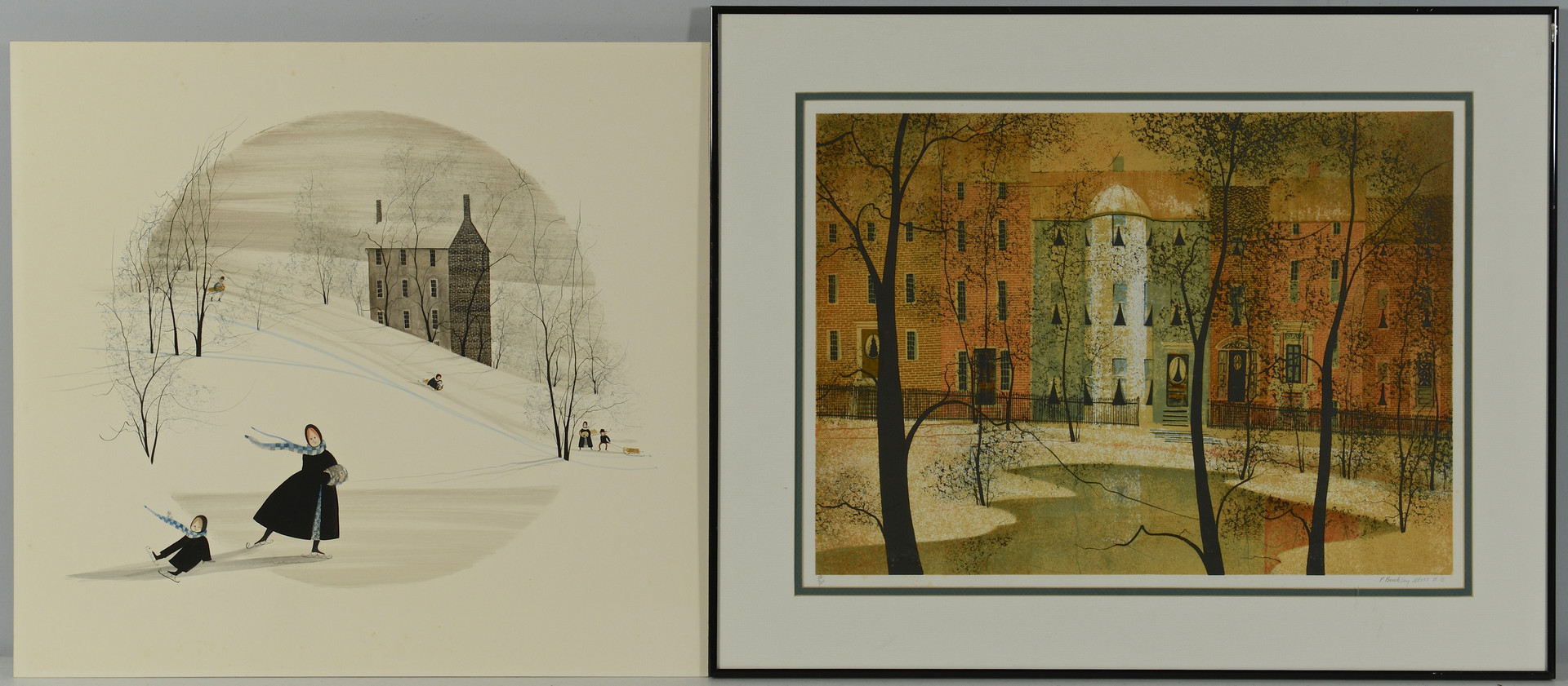 Lot 532: P. Buckley Moss Watercolor & Signed Print, 2 items