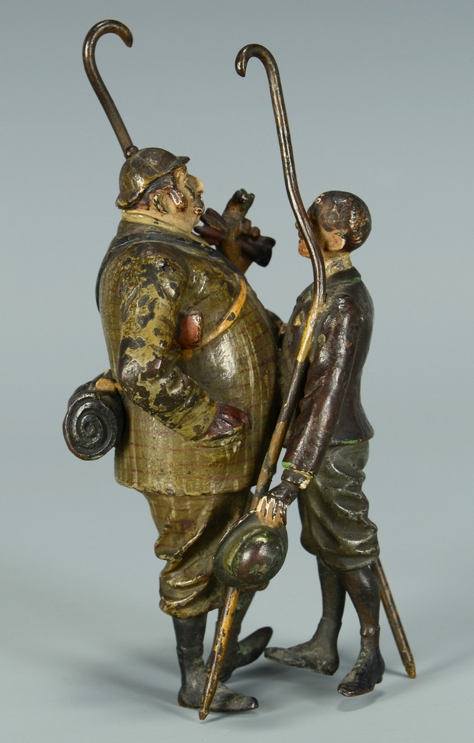 Lot 546: Cold Painted Bronze Figural Group, 2 men