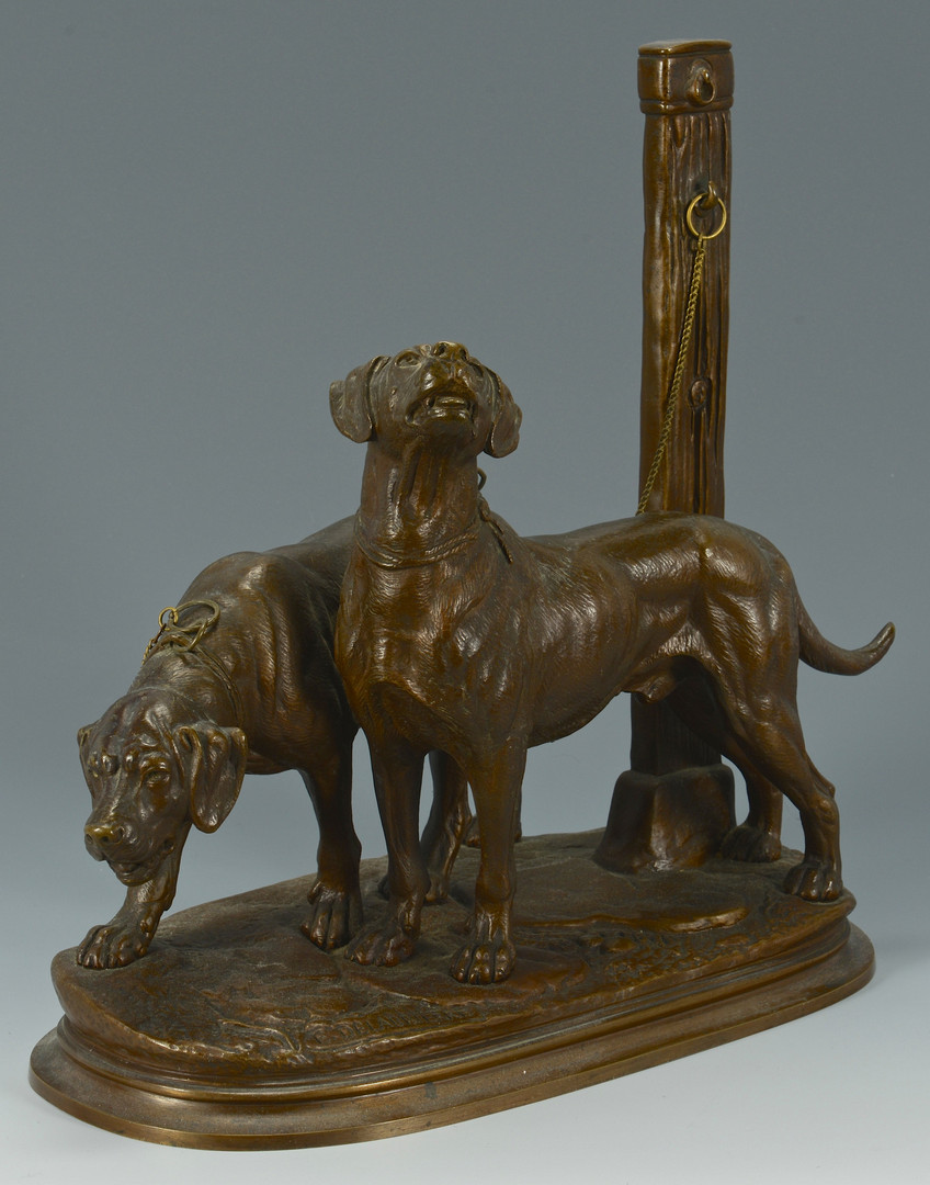 Lot 548: P. Delabrierre Bronze, Chained Dogs