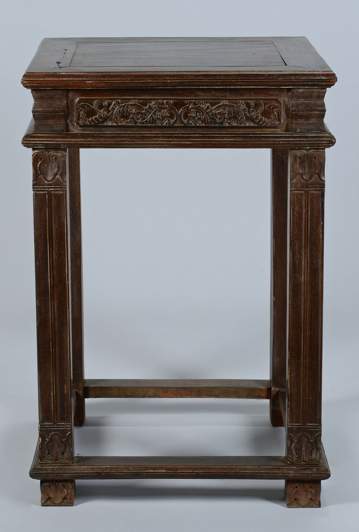 Lot 560: Chinese Carved Hardwood Side Table
