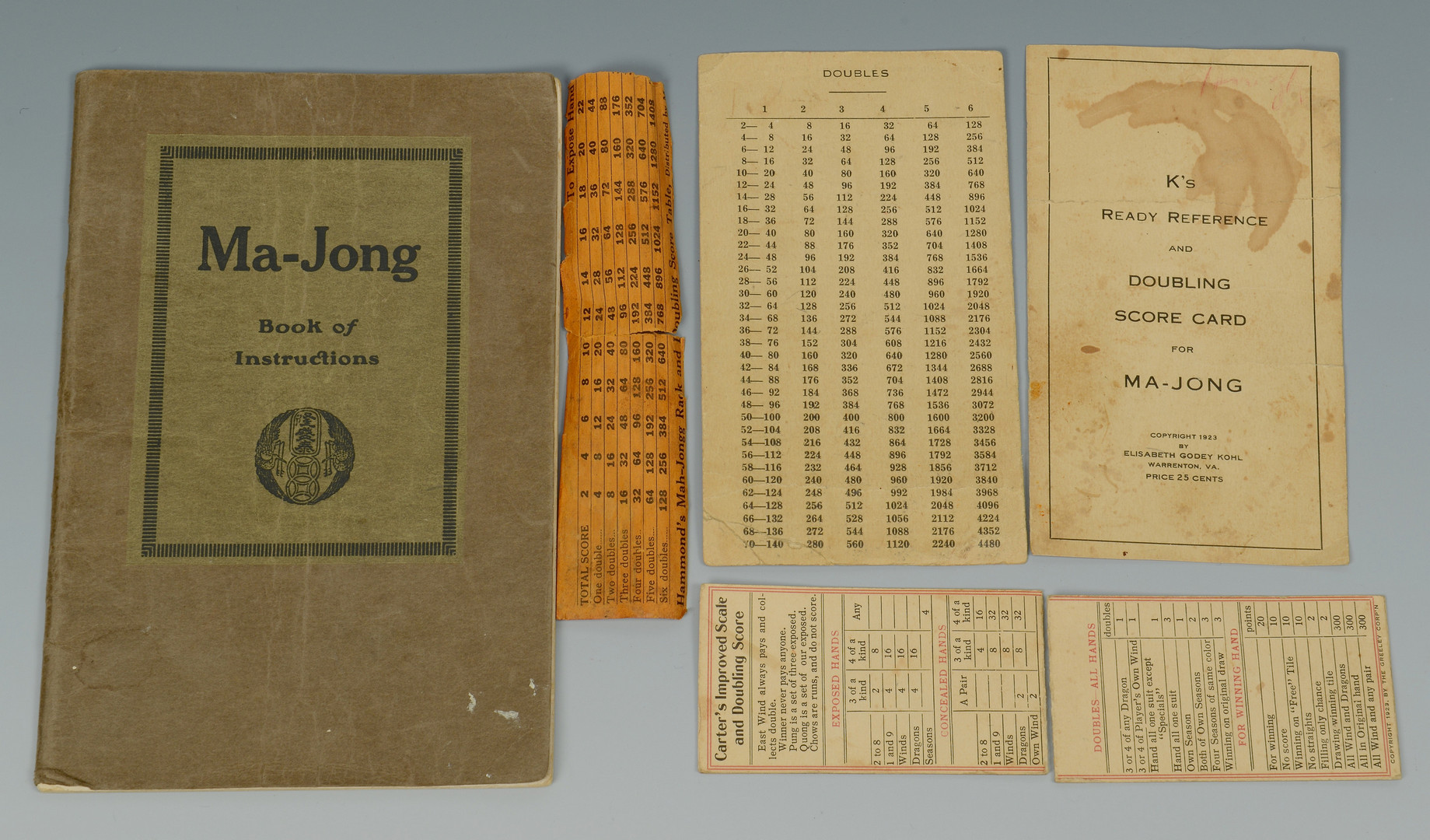 Lot 572: Mah Jong Game Set & Chinese Hardwood Brush Pot