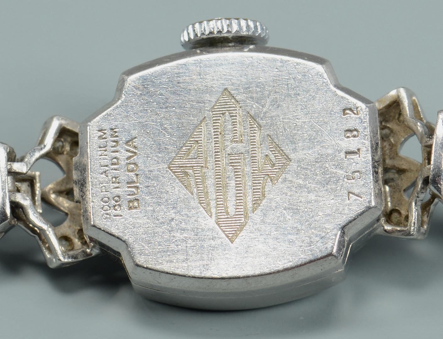 Lot 585: Bulova Diamond/Platinum Watch