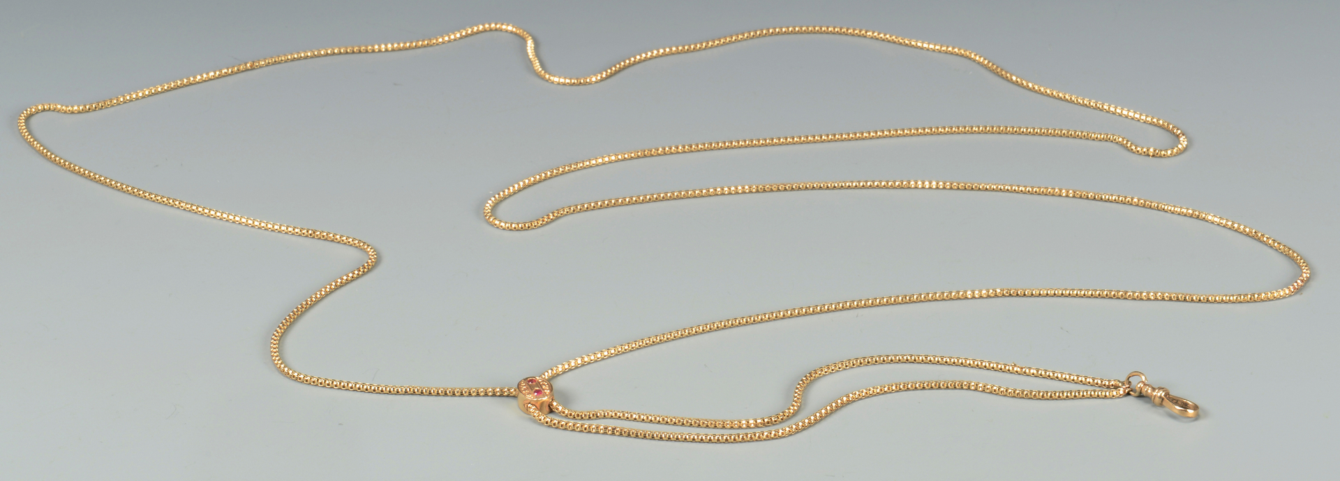 Lot 588: Gold Watch Chain with Slide
