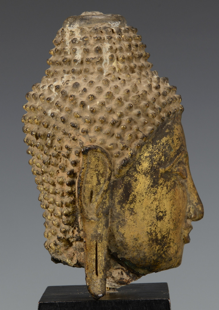 Lot 5: Gilt Bronze Buddha Head