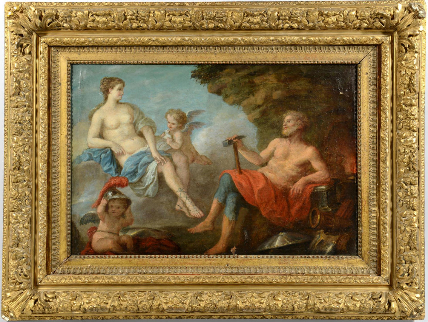 Lot 672: French School 18th c., Venus & Vulcan mythological
