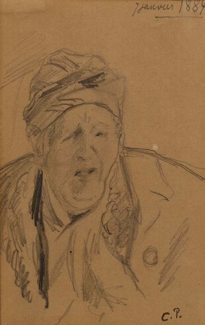 Lot 67: Camille Pissarro Drawing, Portrait of His Mother