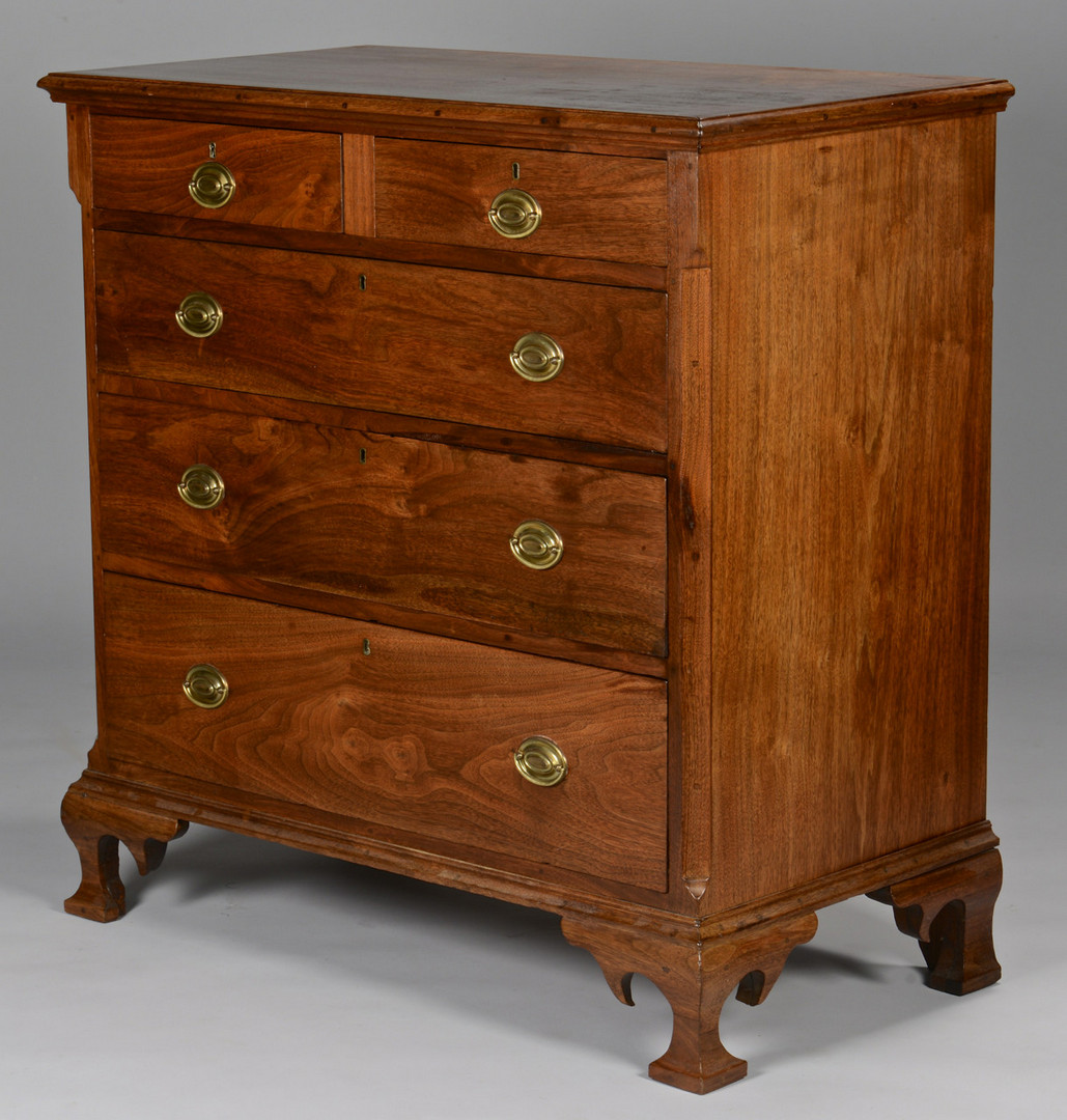 Lot 709: Greene Co., TN walnut chest of drawers, Hutton fam