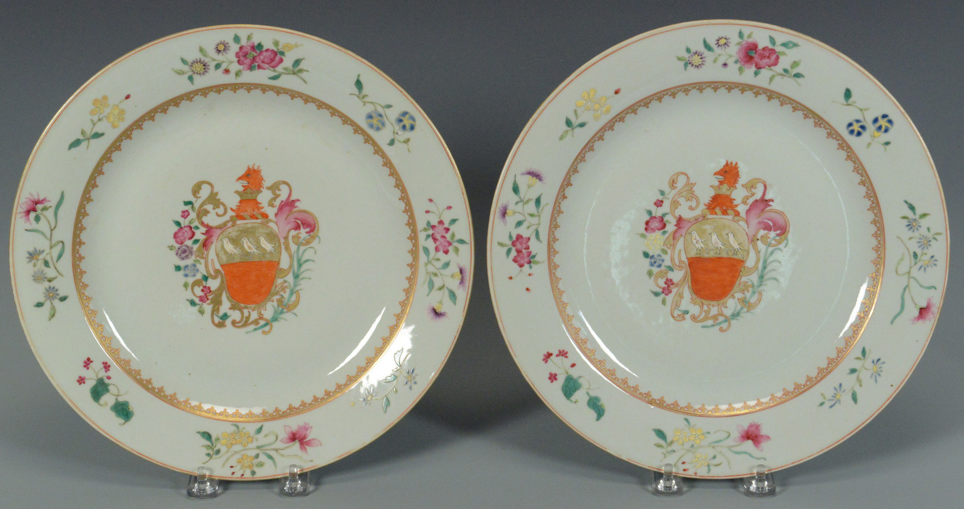 Lot 745: 7 Chinese Export Armorial Porcelain Items