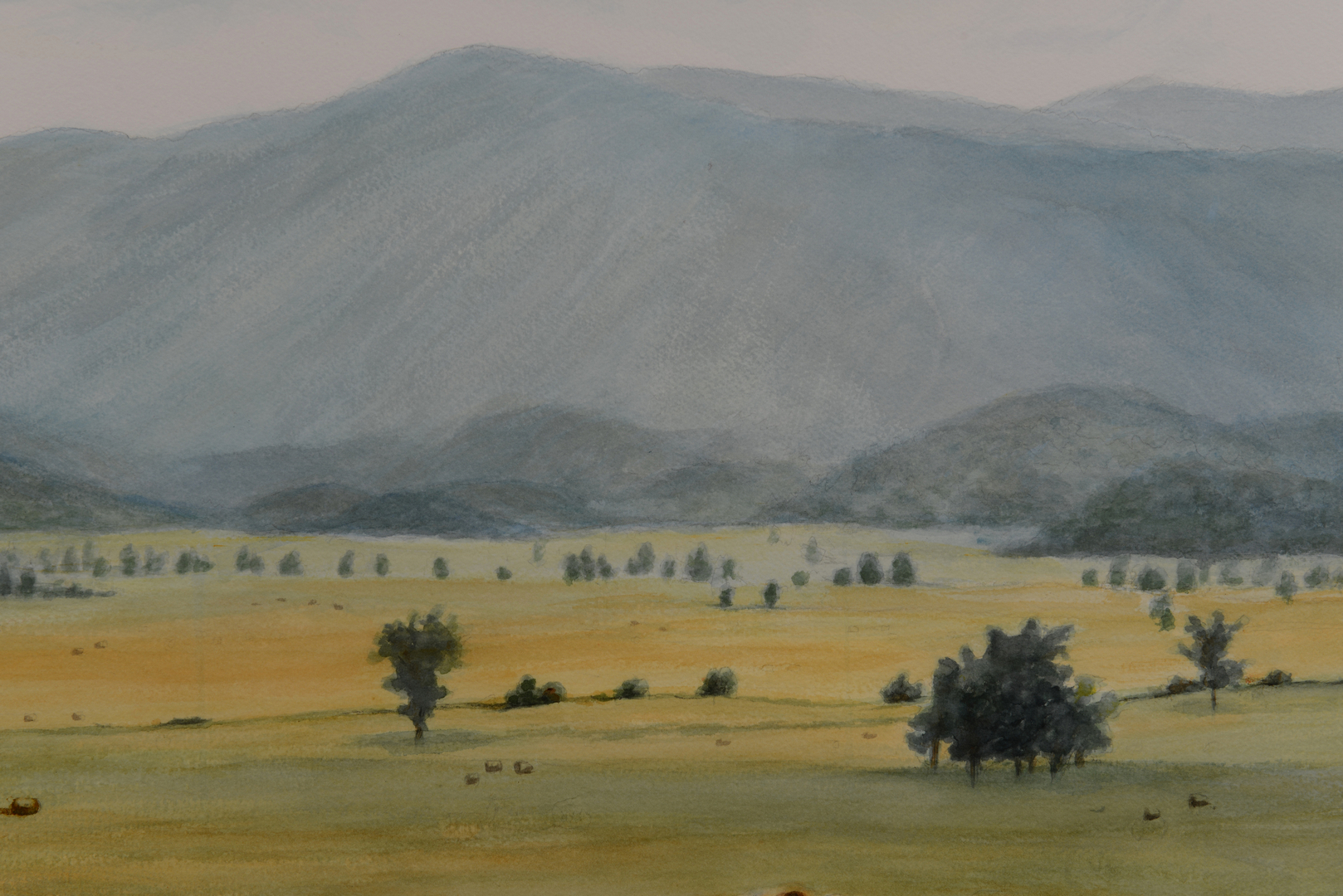 Lot 757: Betty Crenshaw East TN Mountainscape Watercolor