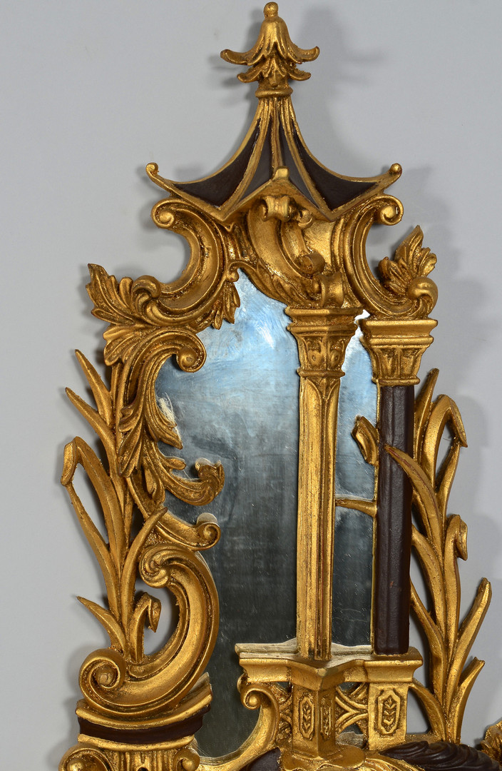 Lot 772: Chinoiserie Mirror & Sconces