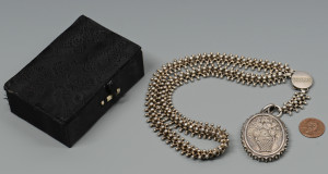 Lot 803: Victorian Silver Locket and Chain