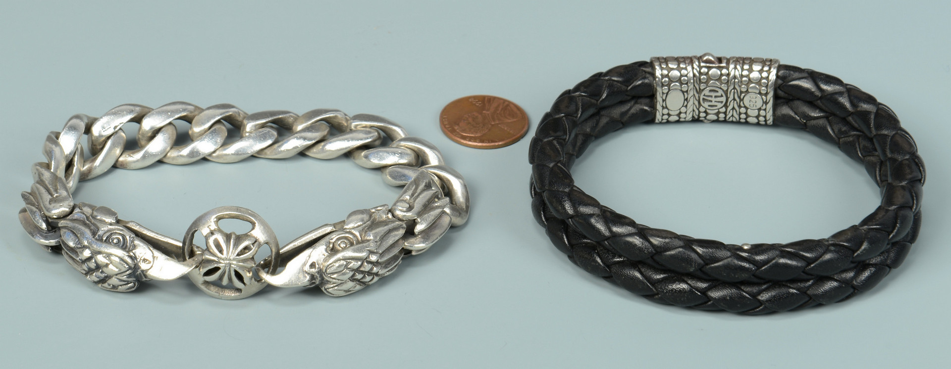 Lot 812: 2 Men's Designer Sterling Bracelets