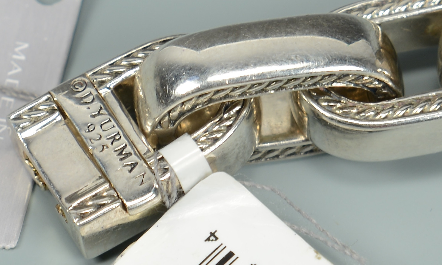 Lot 814: Yurman Sterling Men's Oval Link Bracelet