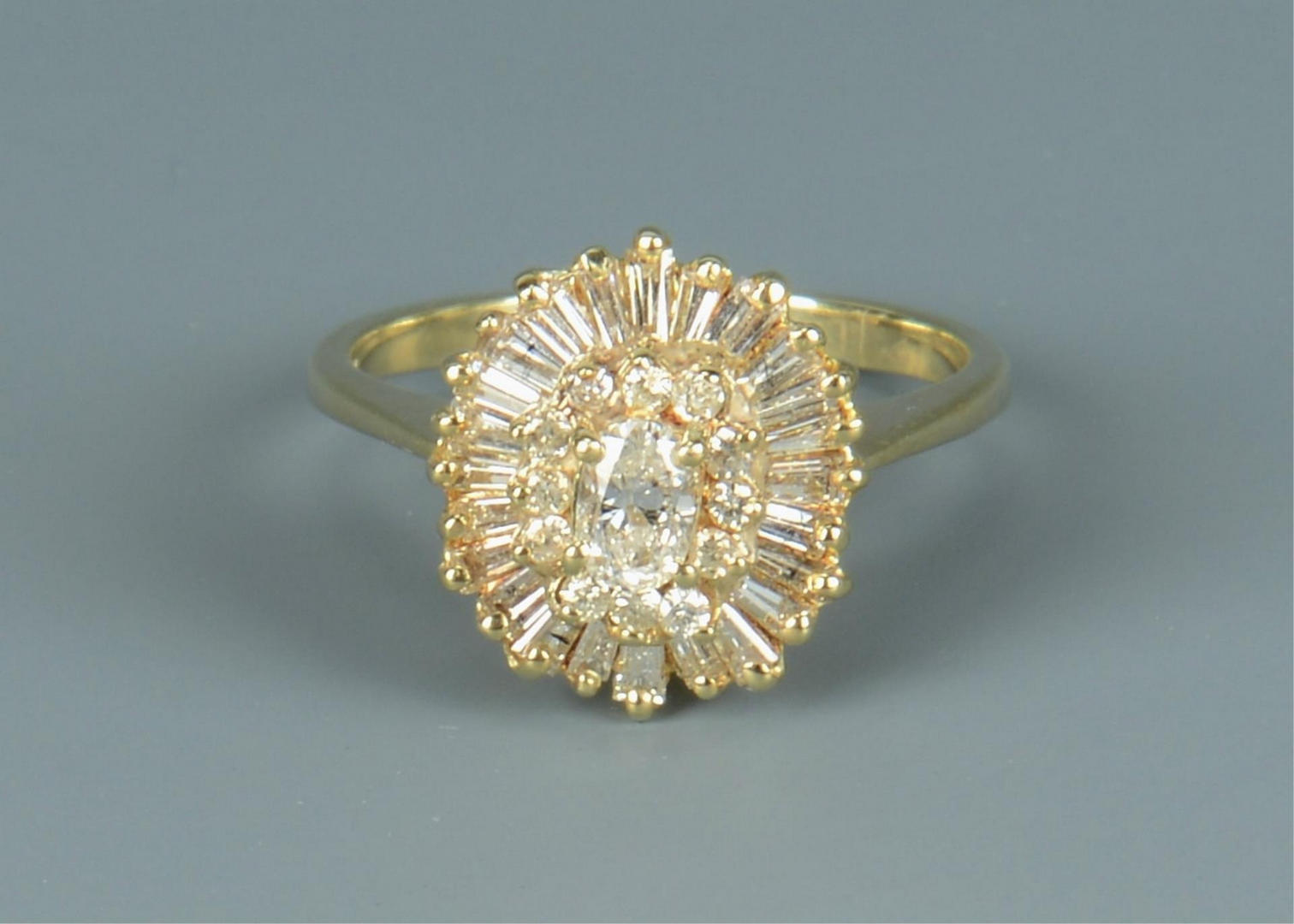 Lot 815: Ladies 14k Diamond Cocktail Ring