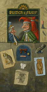 Lot 89: Werner Wildner painting, Punch and Judy