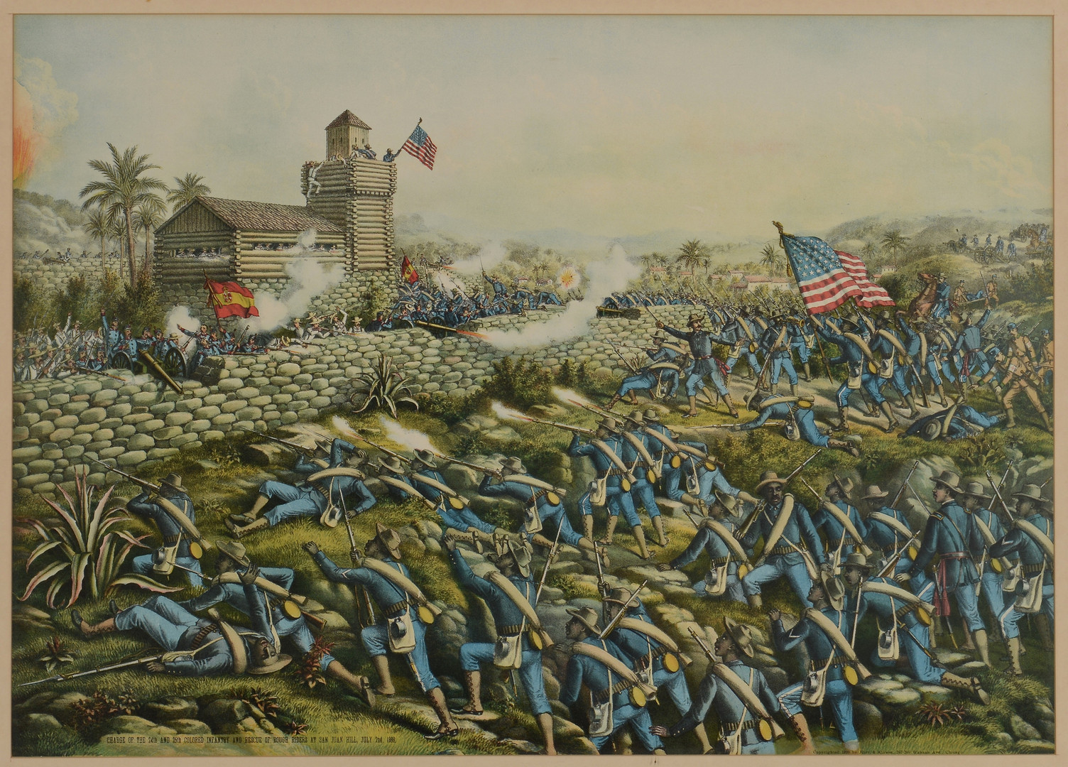Lot 95: Battle of San Juan Hill Litho, Kurz & Allison