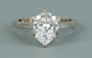 Lot 103: Pear-shaped D color diamond, GIA