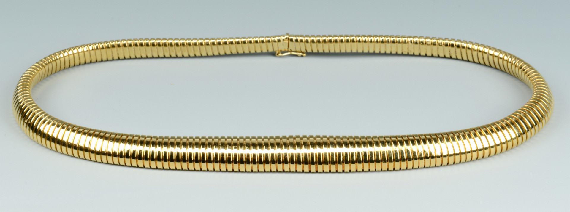 Lot 107: 18k Gold Graduated Collar Necklace, 43.4 grams