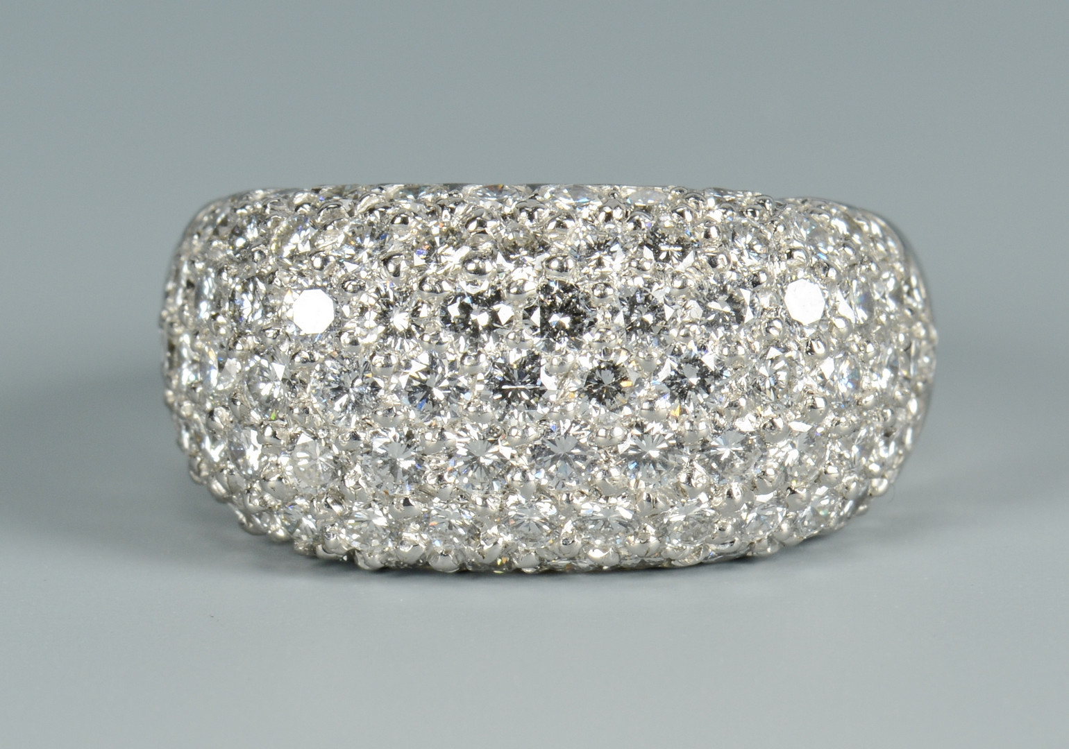 Lot 108: Platinum Diamond Pave Dome Ring