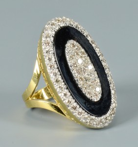 Lot 109: 18k Onyx and Diamond Ring