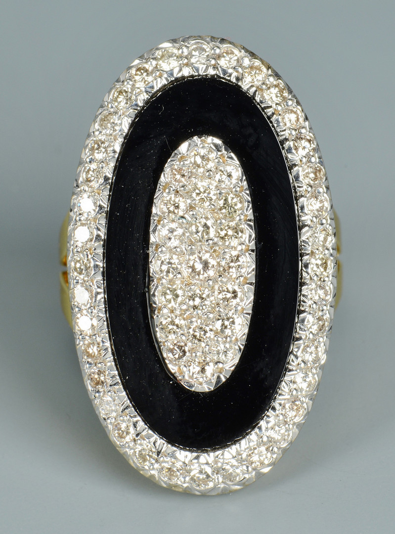 Lot 109: 18k Onyx and Diamond Ring
