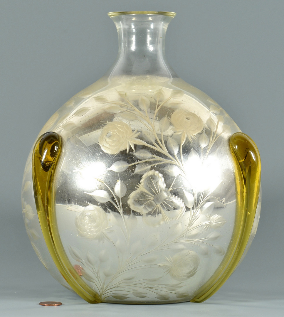 Lot 126: Mercury Cut Glass Vase att. Durand