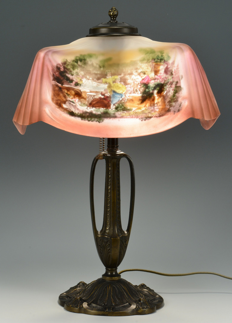 Lot 129: Pittsburgh Reverse Painted Lamp