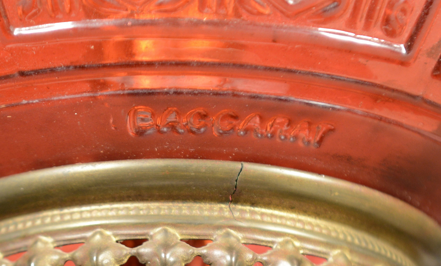Lot 130: Signed Baccarat Lantern