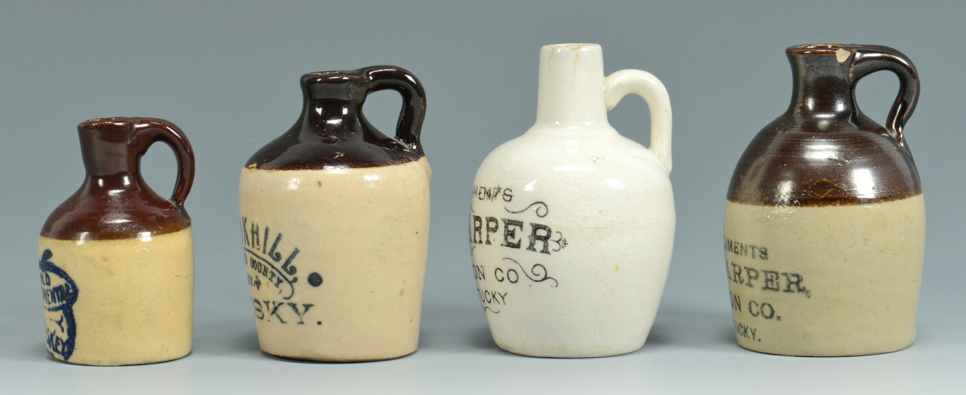 Lot 150: 4 Nelson Co. KY Whiskey Jugs